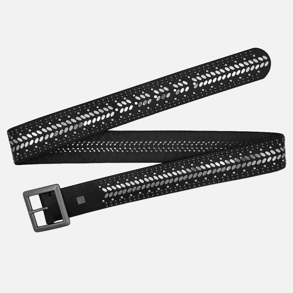 Studded Leather Belt with Square Buckle - 40029 Ezra