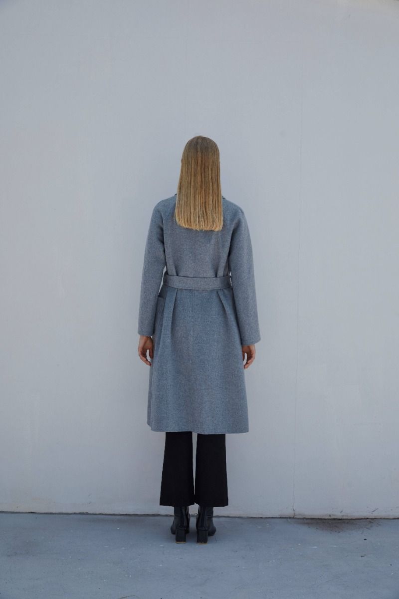 The Classic Wrap Coat - Heather Grey