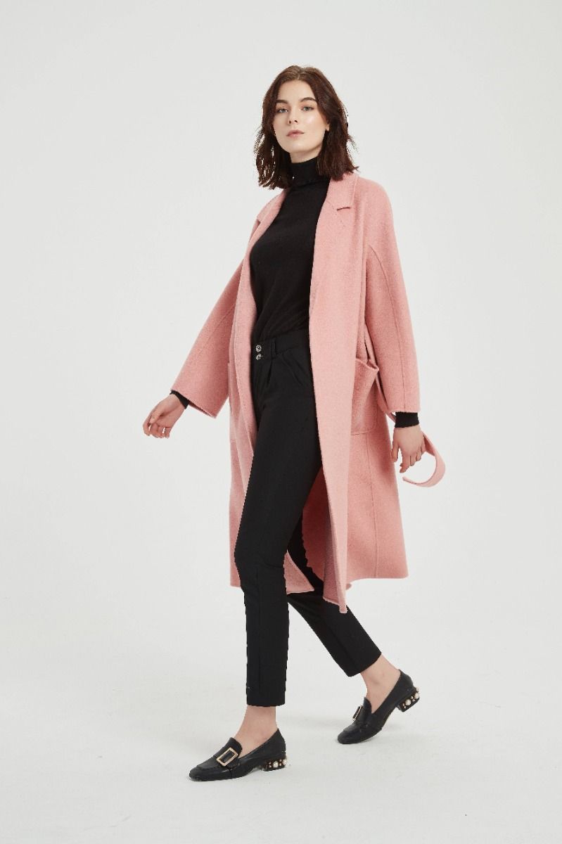 The Classic Wrap Coat - Pink