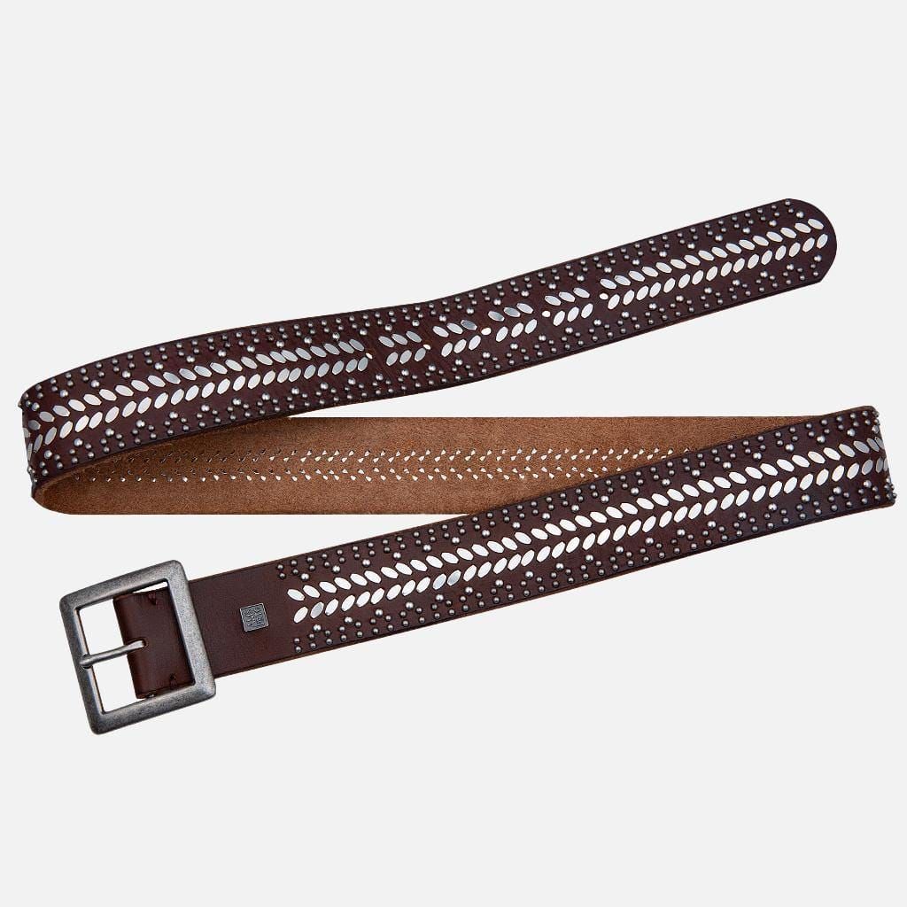 Studded Leather Belt with Square Buckle - 40029 Ezra