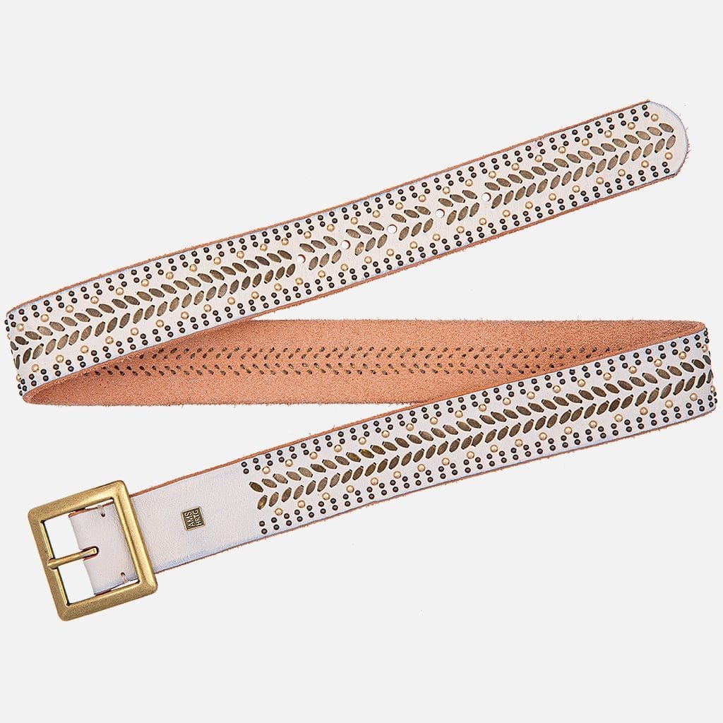 Studded Leather Belt with Square Buckle - 40029 Ezra