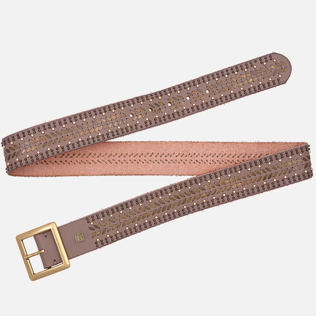 Studded Leather Belt with Square Buckle - 40029 Ezra