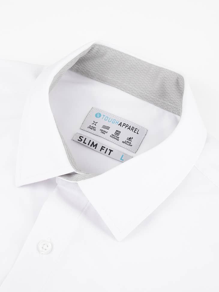 White Hustle Dress Shirt - Long Sleeve