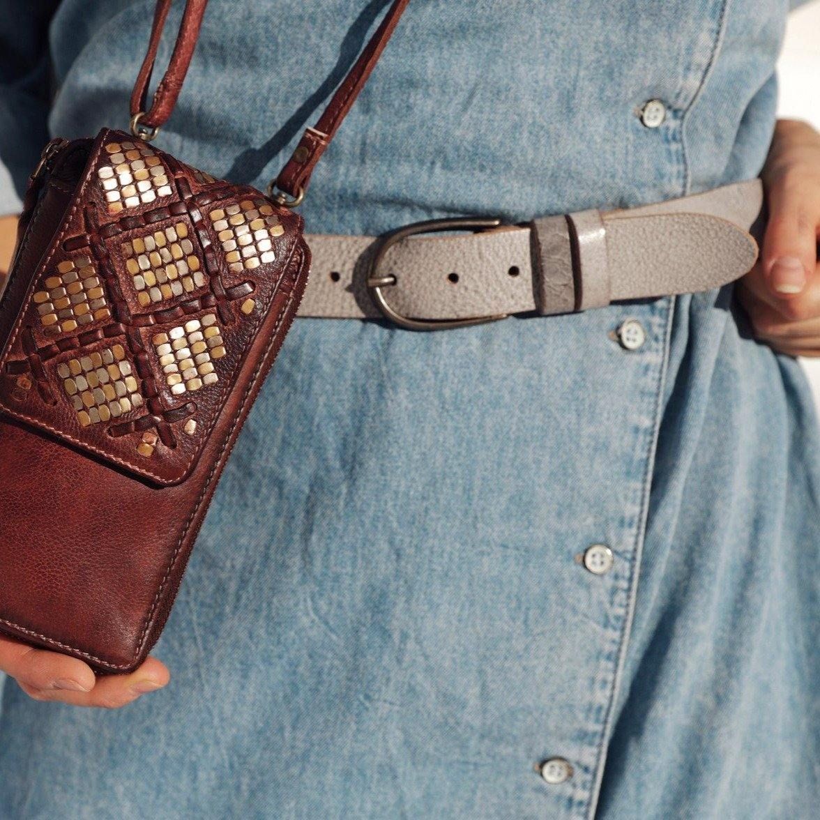 Classic Women's Leather Belt for Jeans - 35018 Dieke