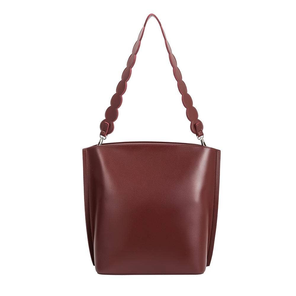Cecilia Vegan Shoulder Bag in Burgundy