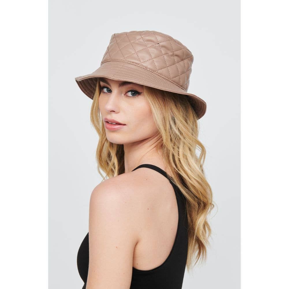 Quilted Vegan Leather Bucket Hat
