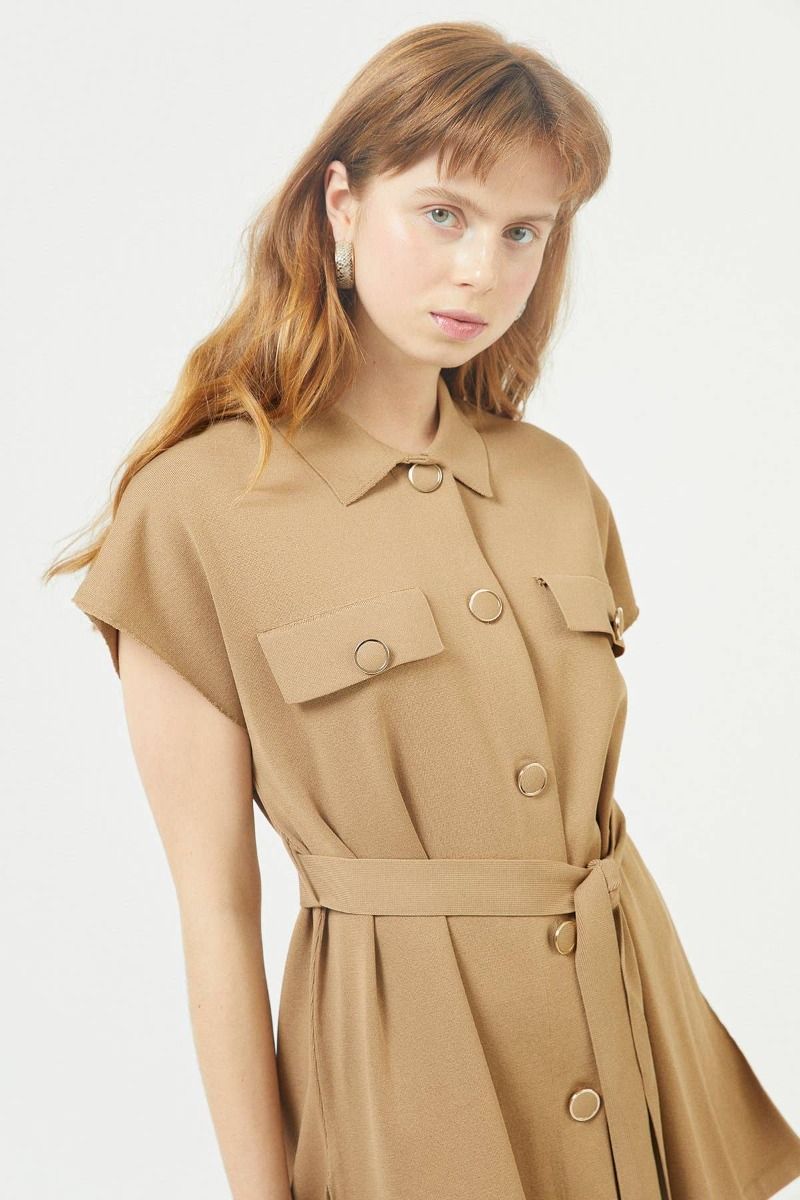 Short Sleeves Shirt - Camel