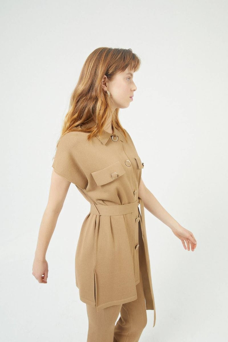 Short Sleeves Shirt - Camel