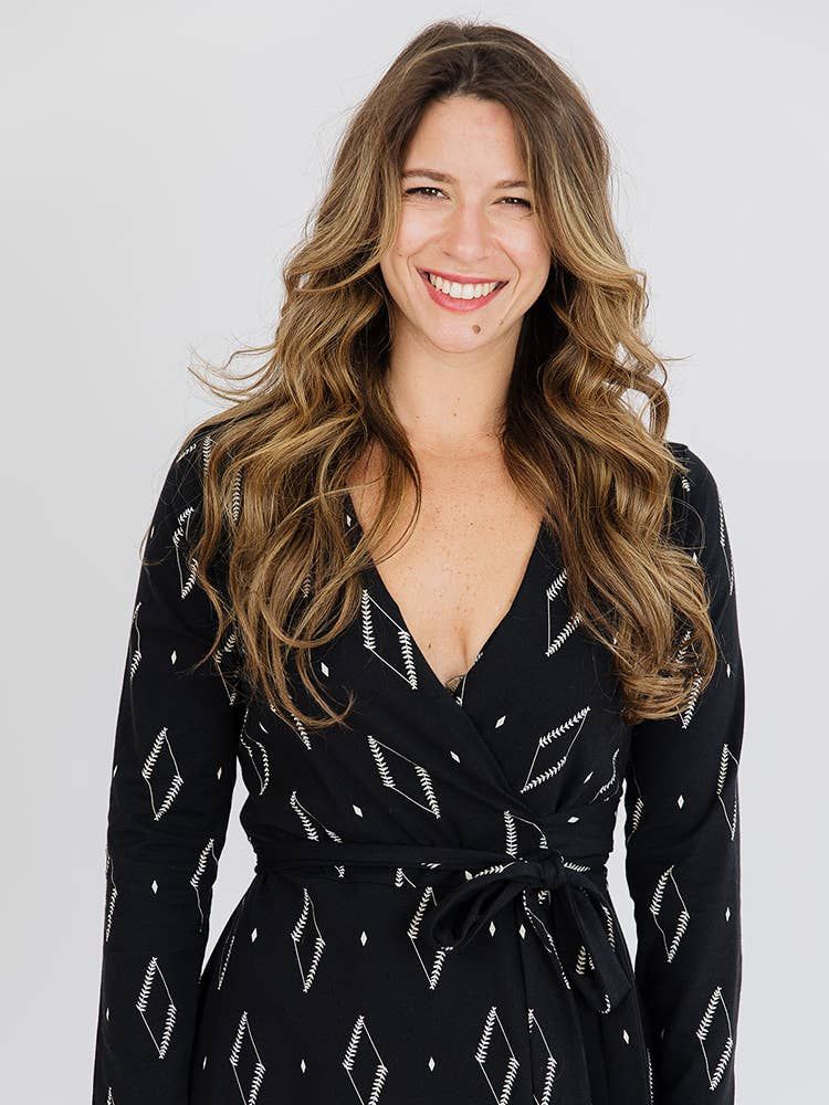 Katie Maxi Wrap Dress Diamond Vine Black