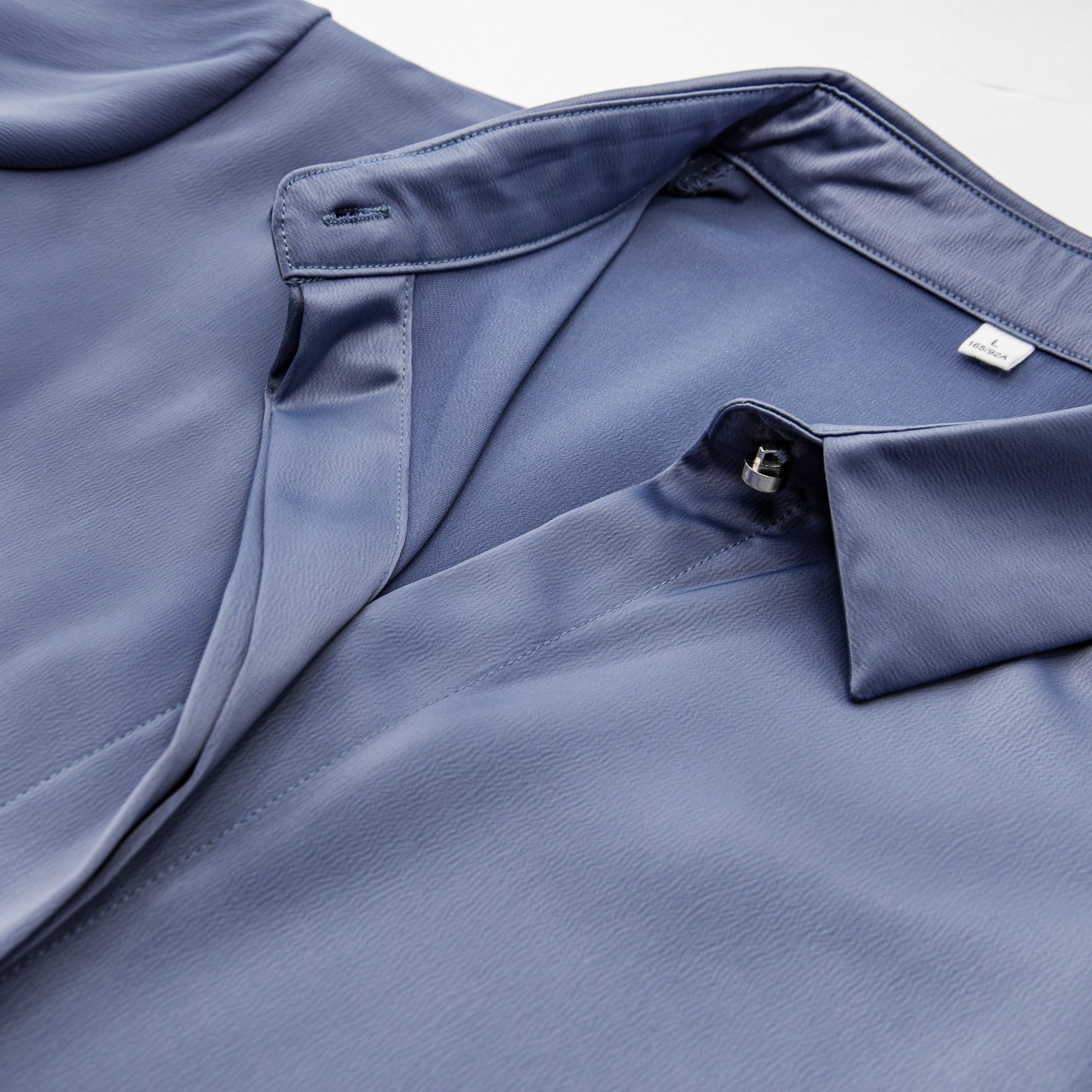 Leez Women Satin Shirt Blue