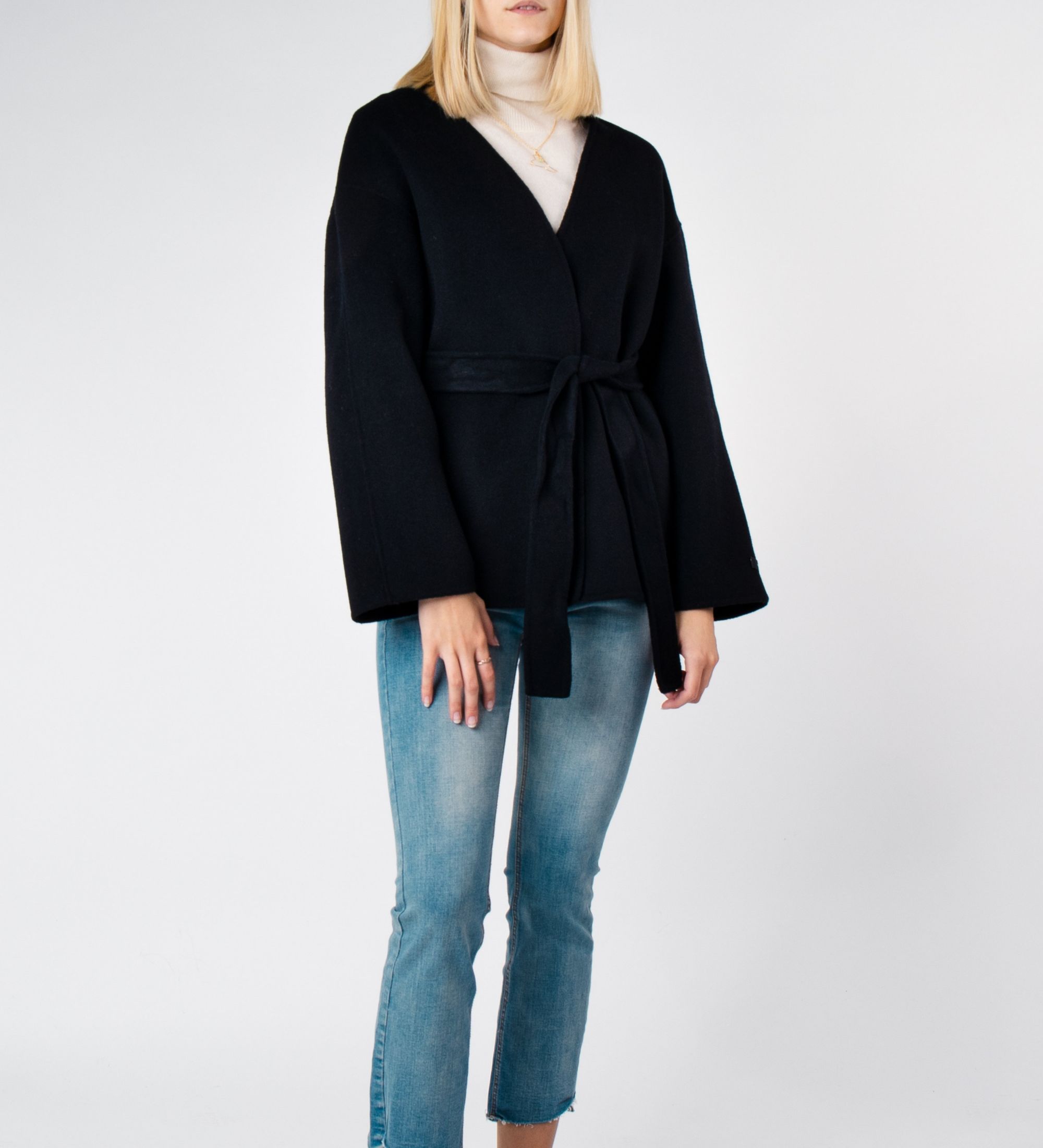 Wool Belted Coat Black