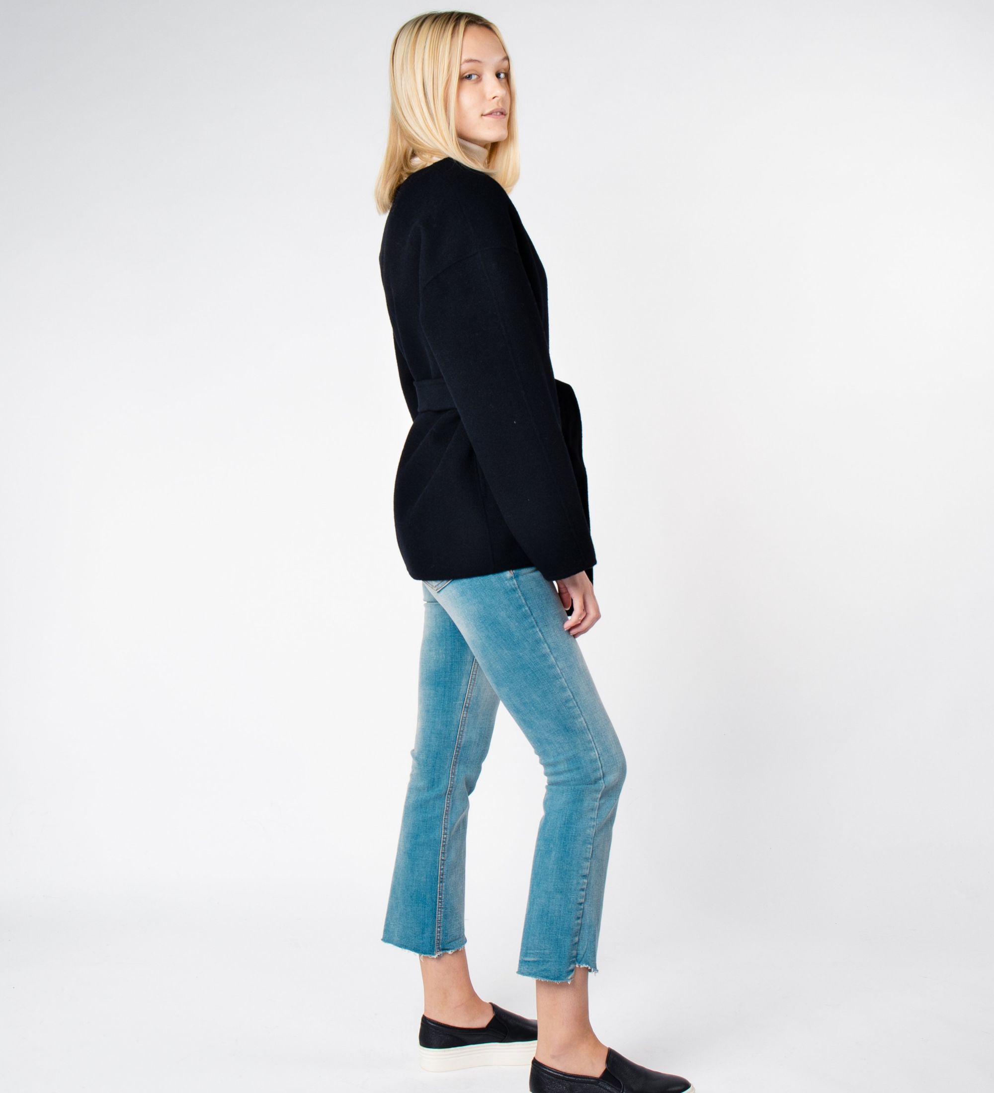 Wool Belted Coat Black