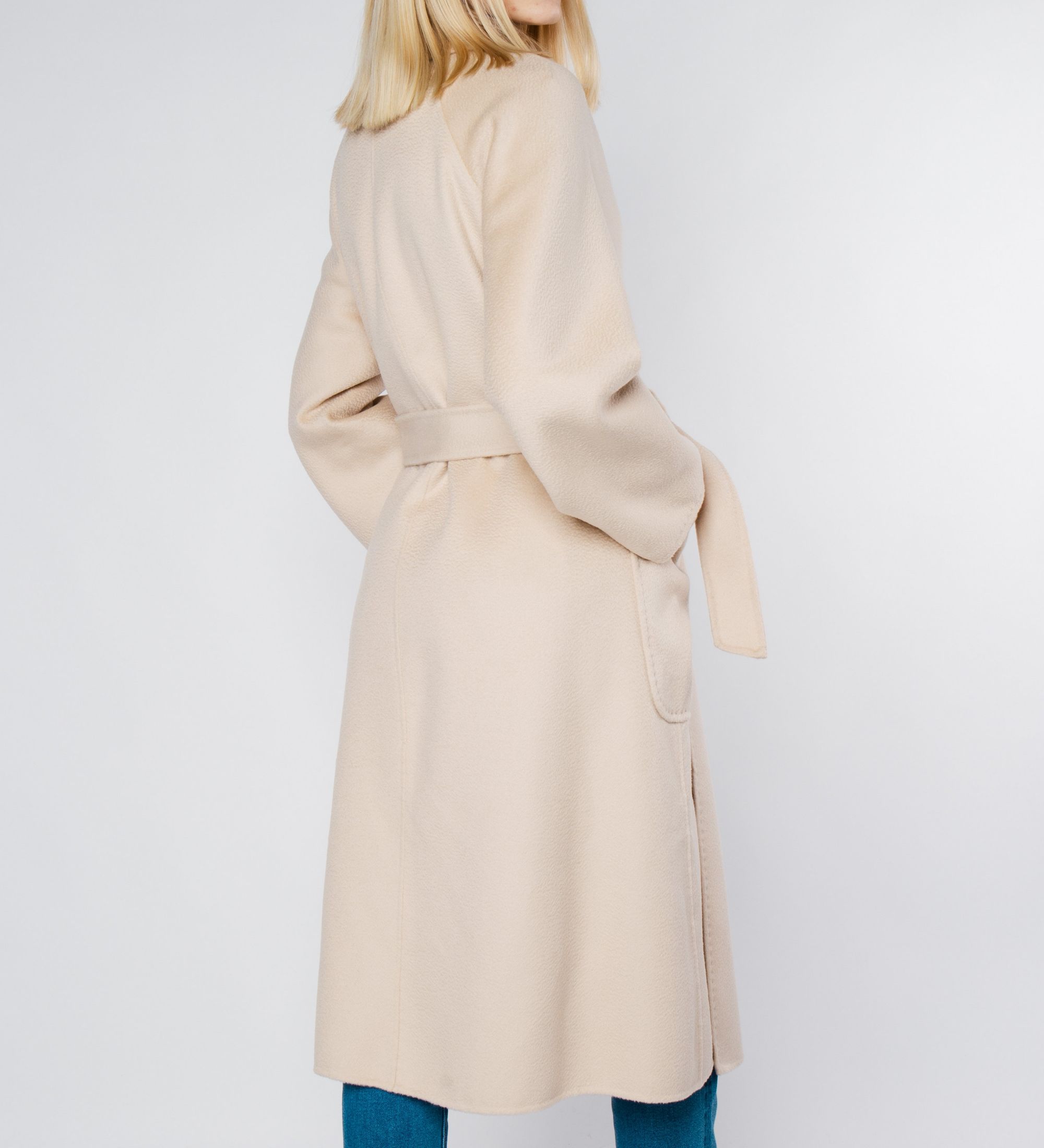 LEEZ Women Double Face Wool-Cashmere Coat Beige