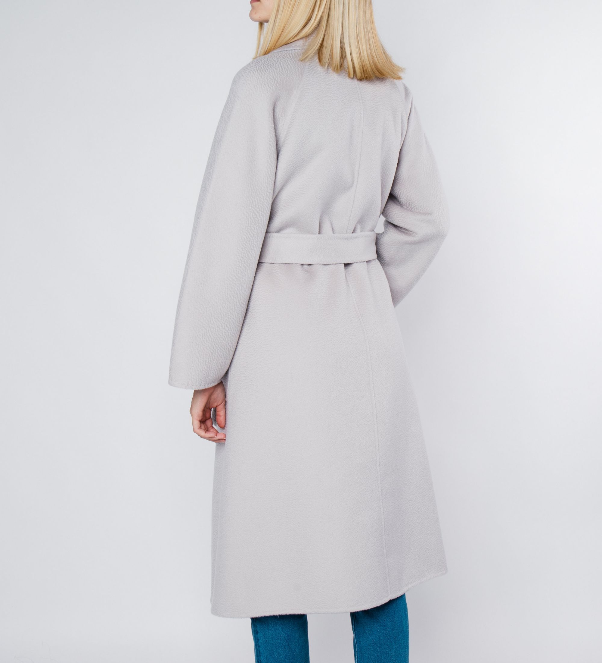 LEEZ Women Double Face Wool-Cashmere Coat Gray