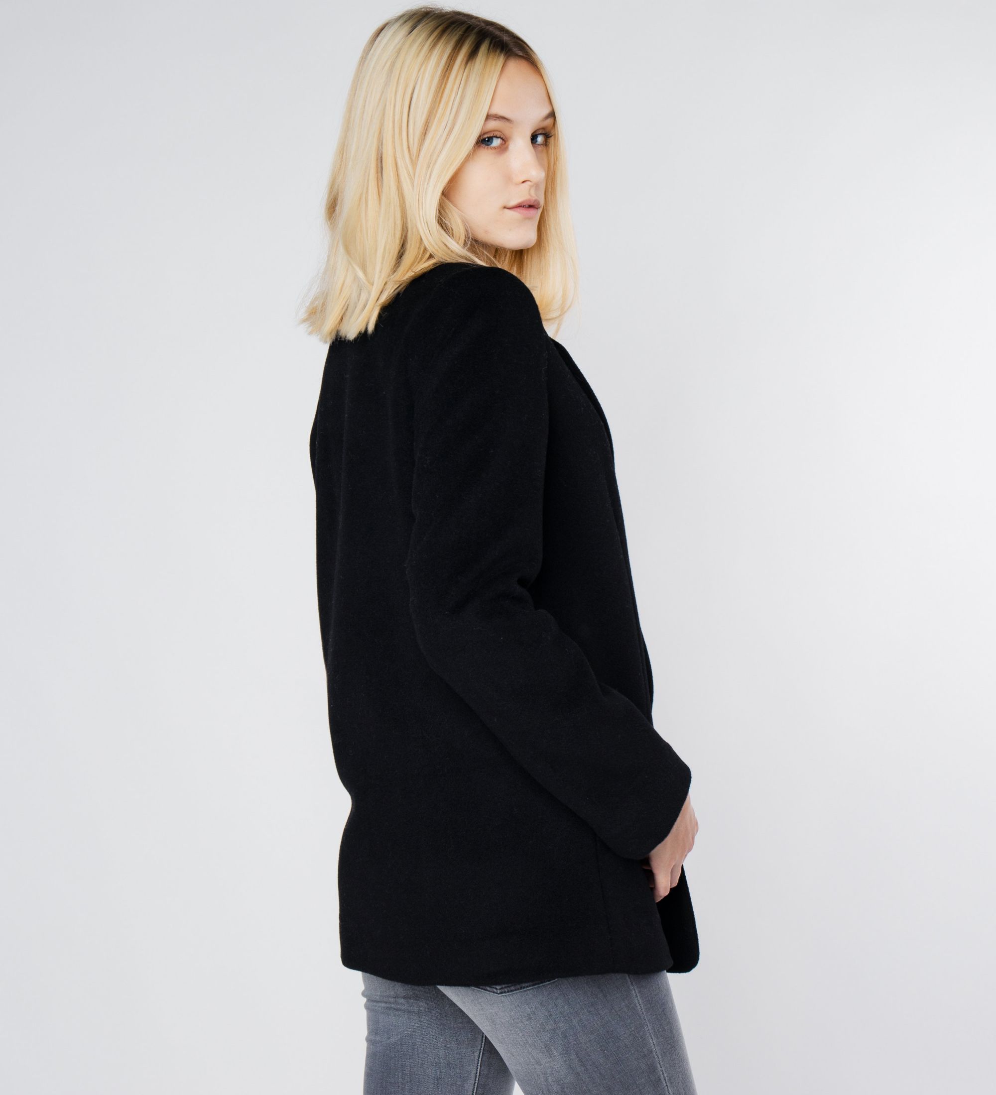 LEEZ Women Wool Blazer Black