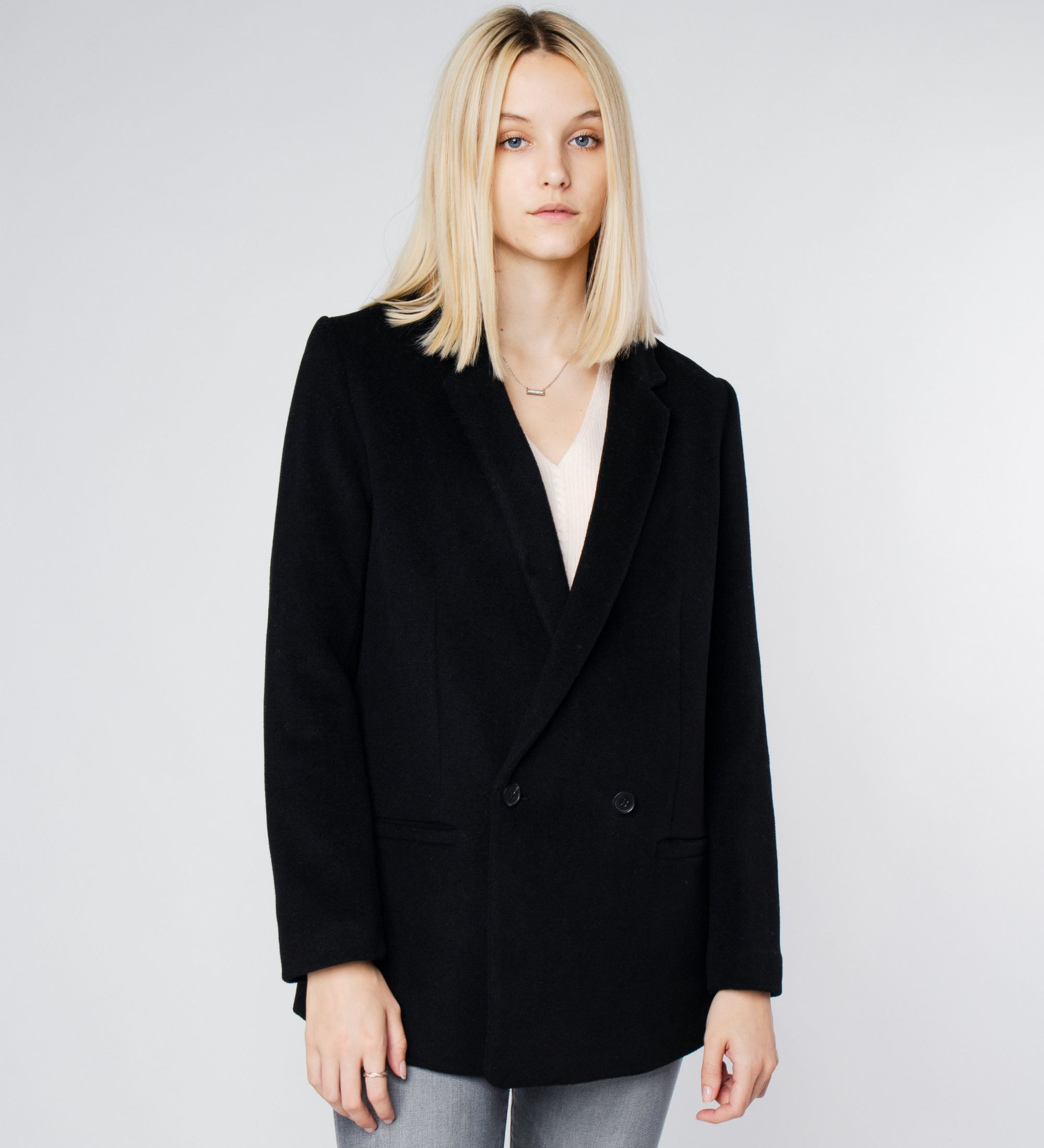 LEEZ Women Wool Blazer Black