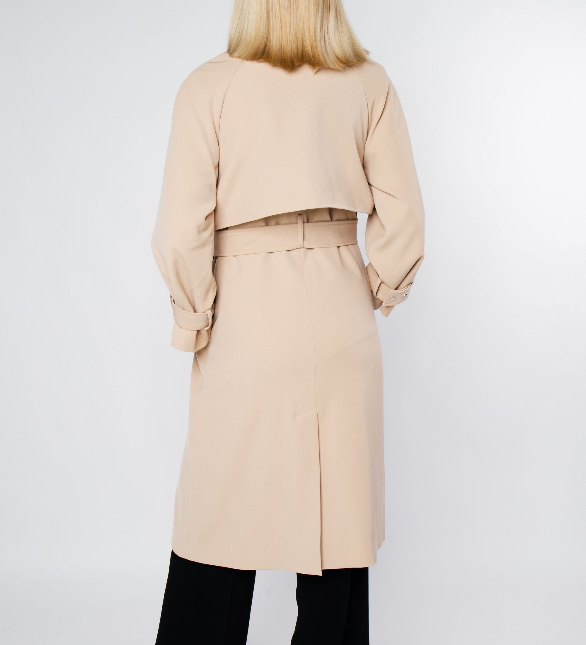 LEEZ Raglan Sleeve Mid-length Trench Coat Khaki
