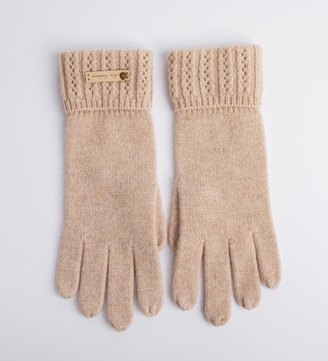 LEEZ Women Cashmere Folded Cuffs Knit Gloves