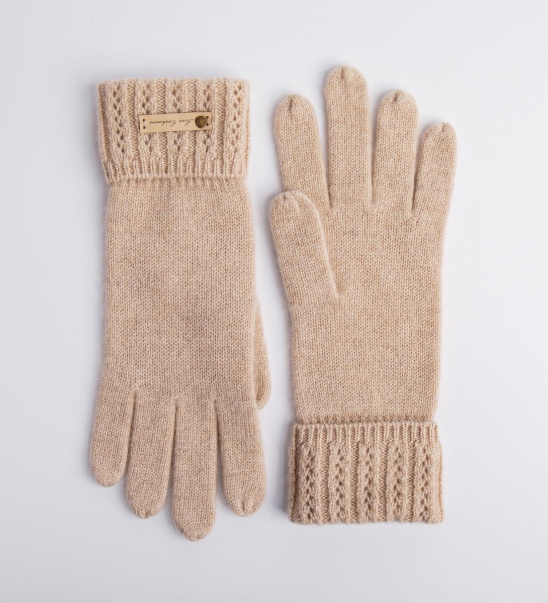 LEEZ Women Cashmere Folded Cuffs Knit Gloves
