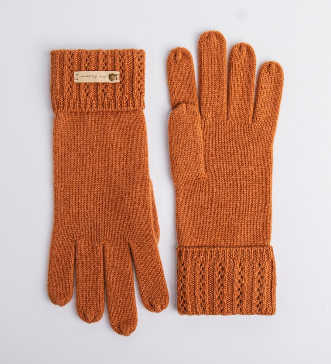 LEEZ Women Cashmere Folded Cuffs Knit Gloves