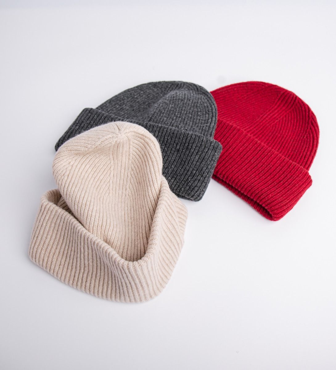 LEEZ Women Wool Knit Striped Beanie - 3 Pack