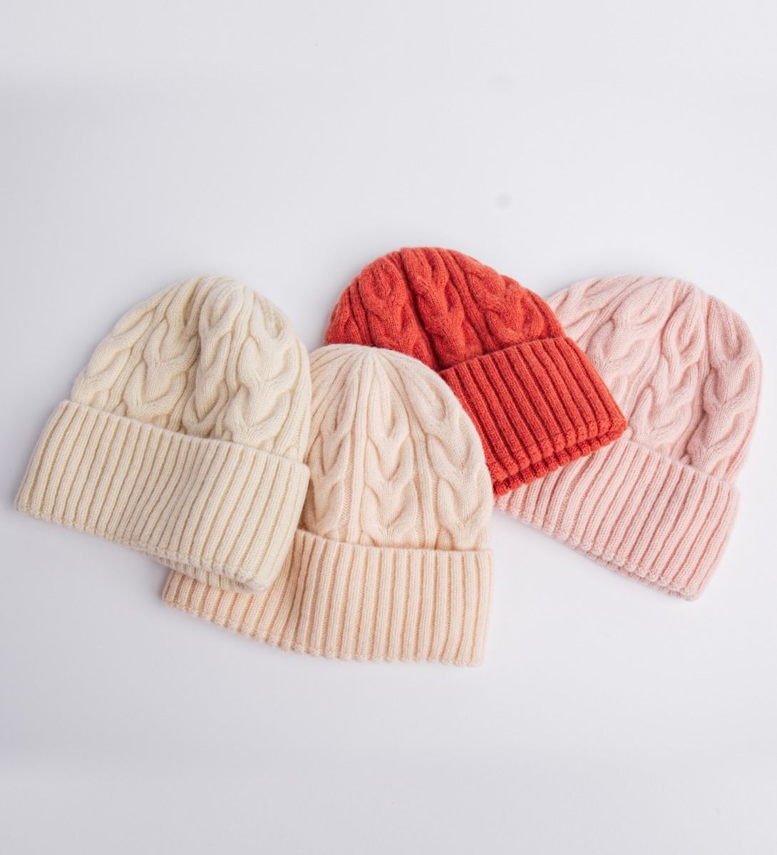 LEEZ Women Wool Chunk Twist Knit Beanie