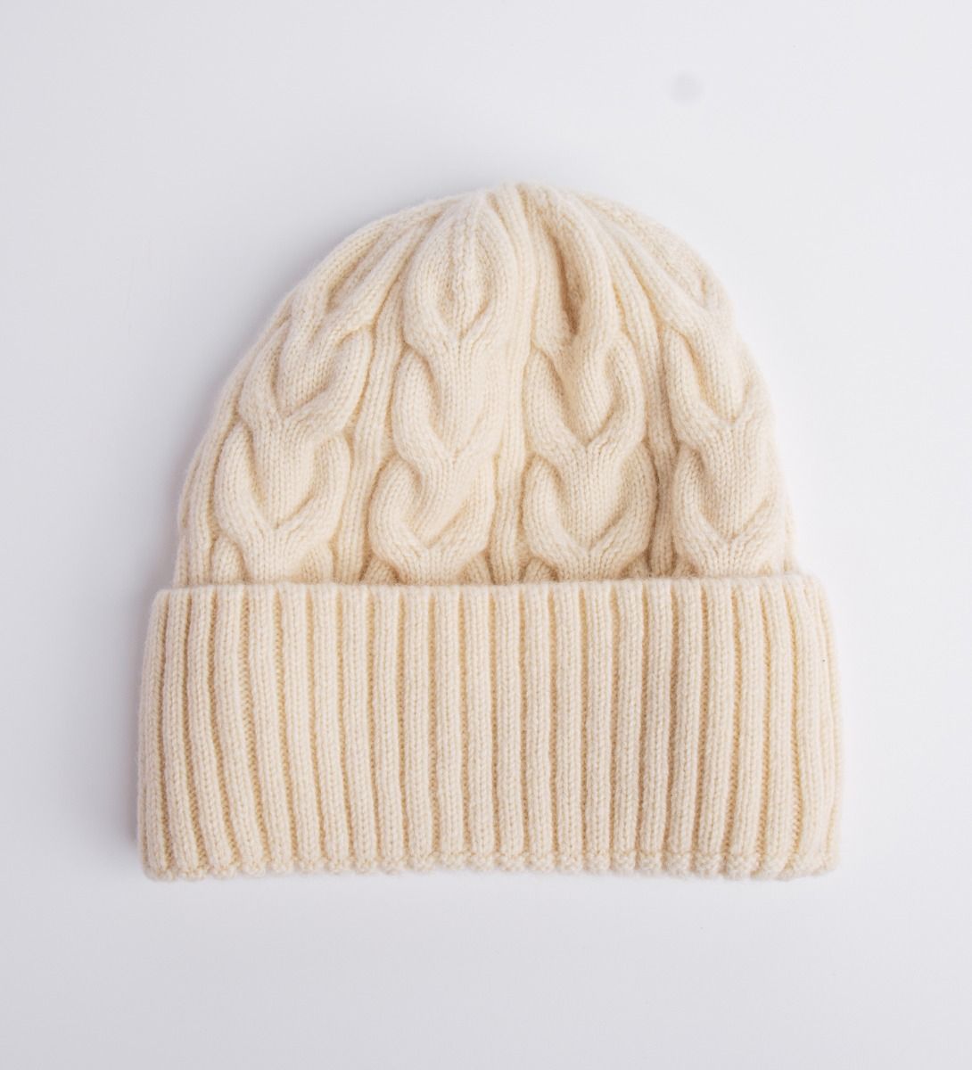 LEEZ Women Wool Chunk Twist Knit Beanie