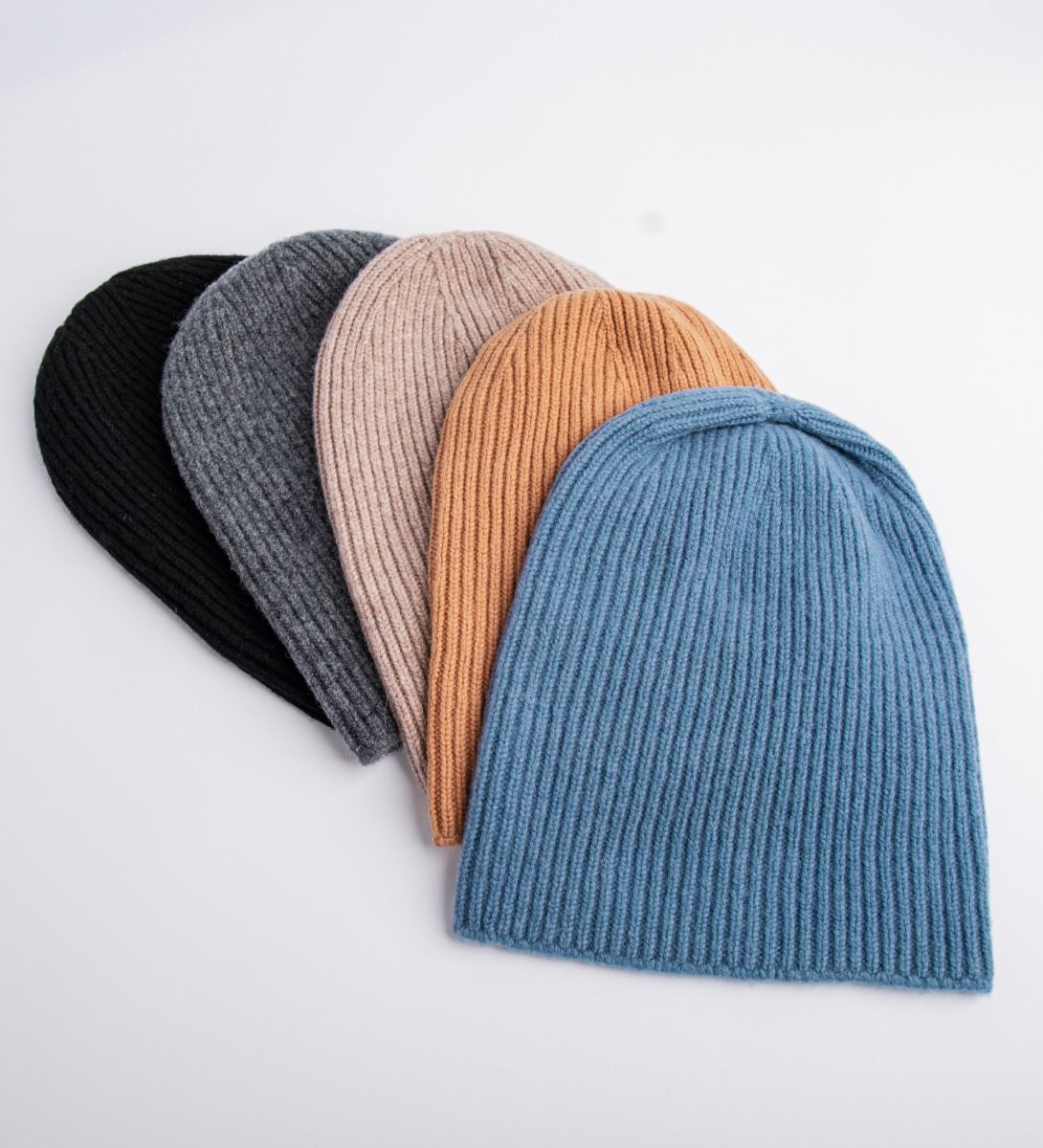 LEEZ Women Wool Knit Striped Beanie