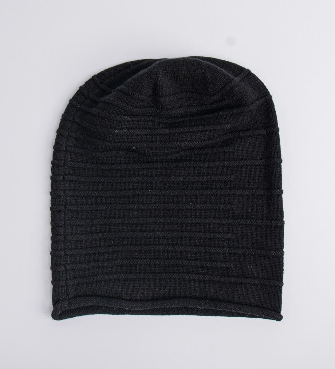 LEEZ Women Wool Crease Knit Layered Slouchy Beanie