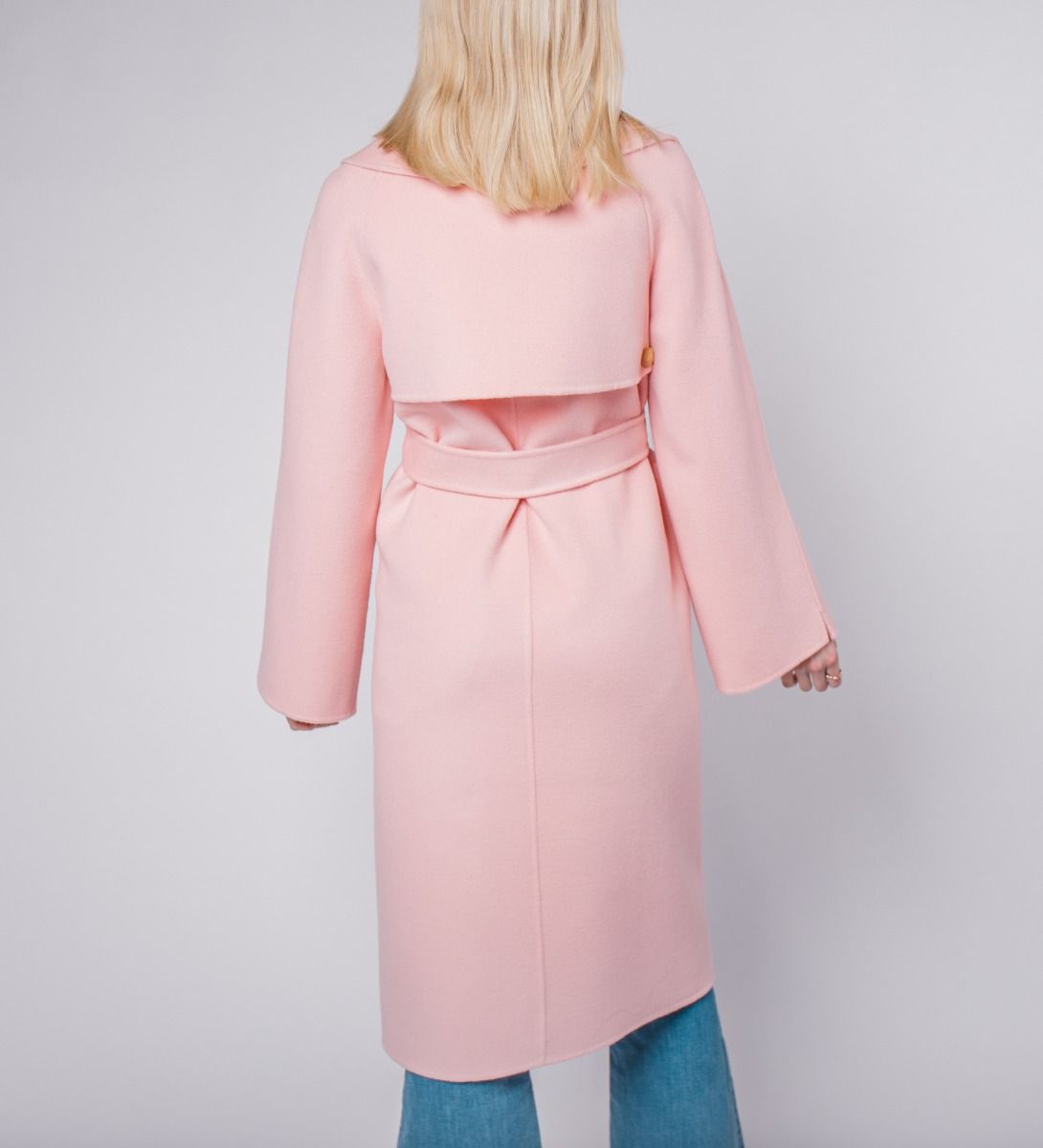 LEEZ Women Pastel Double Face Wool Overcoat - Pink