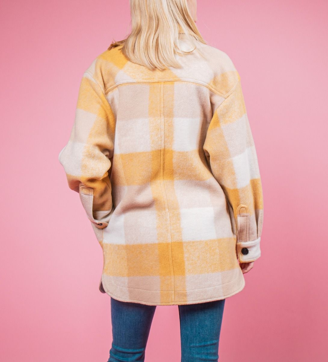 Plaid Shirt Jacket Yellow