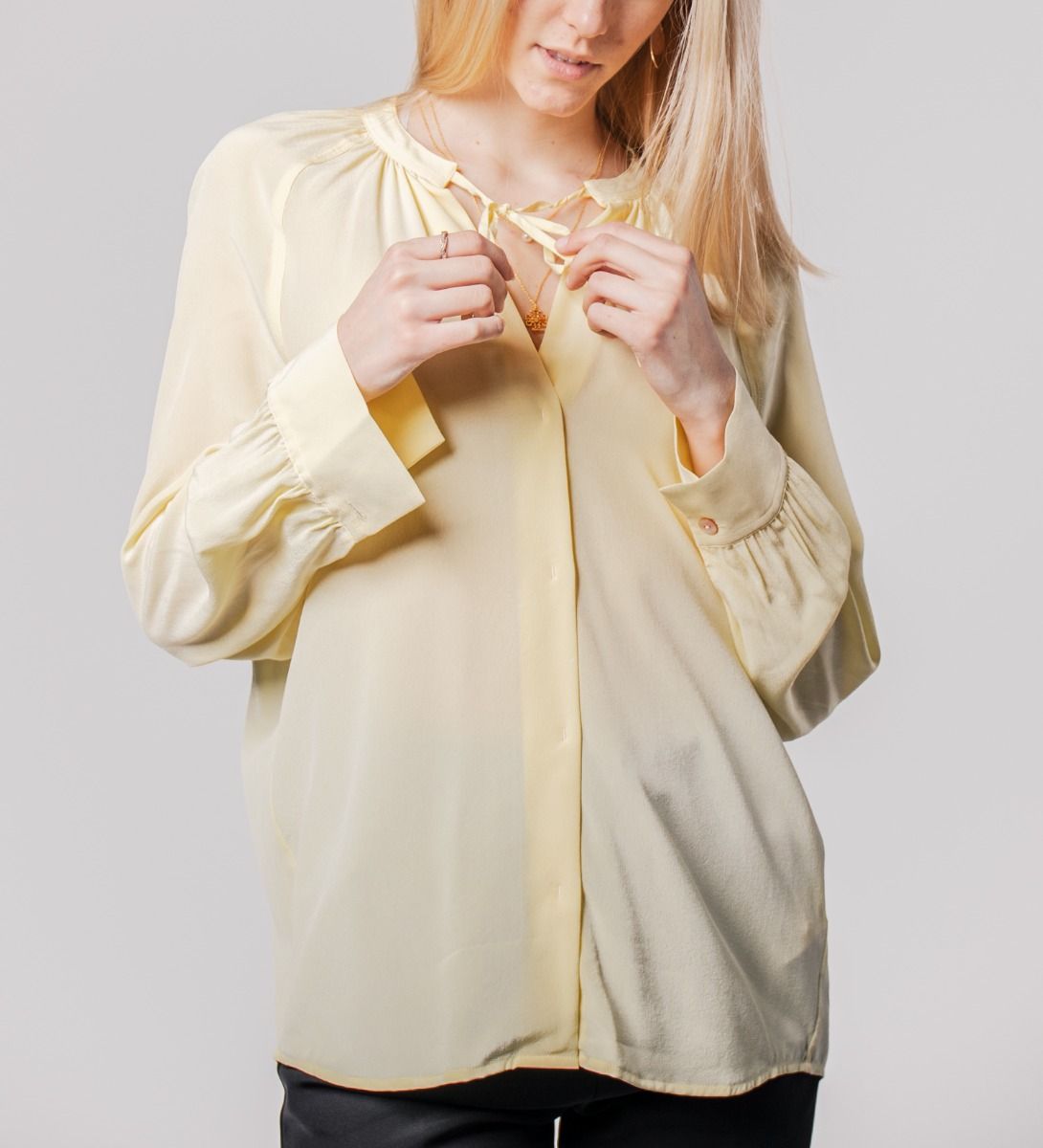 Mulberry Silk Blouse Yellow