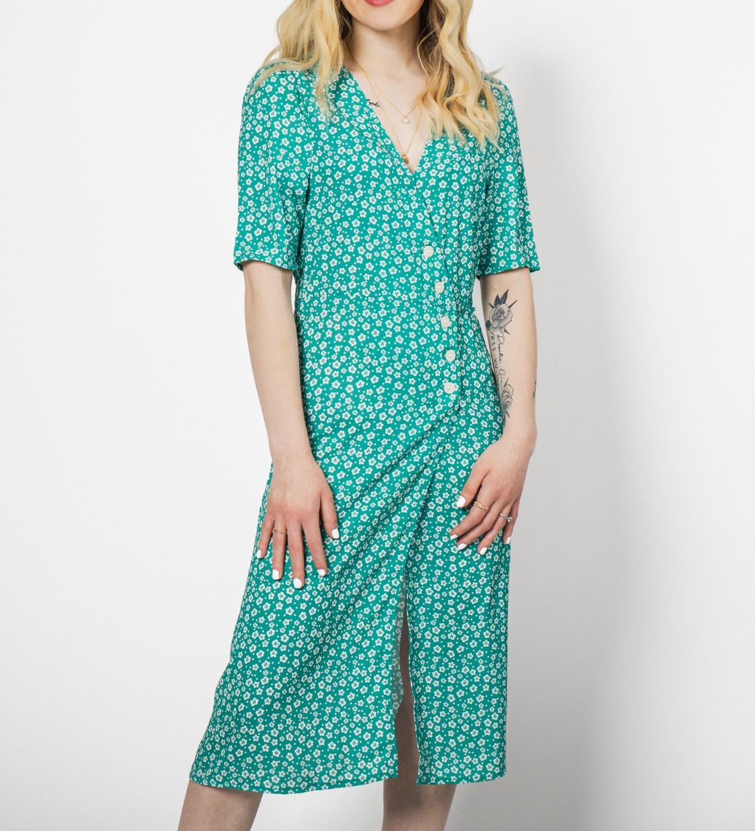 Floral Print Dress Green