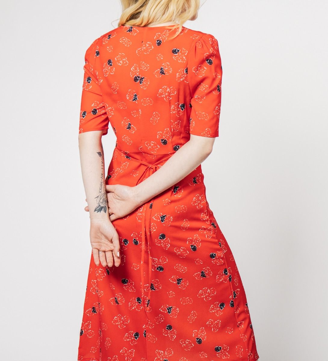 Floral Print Dress Red