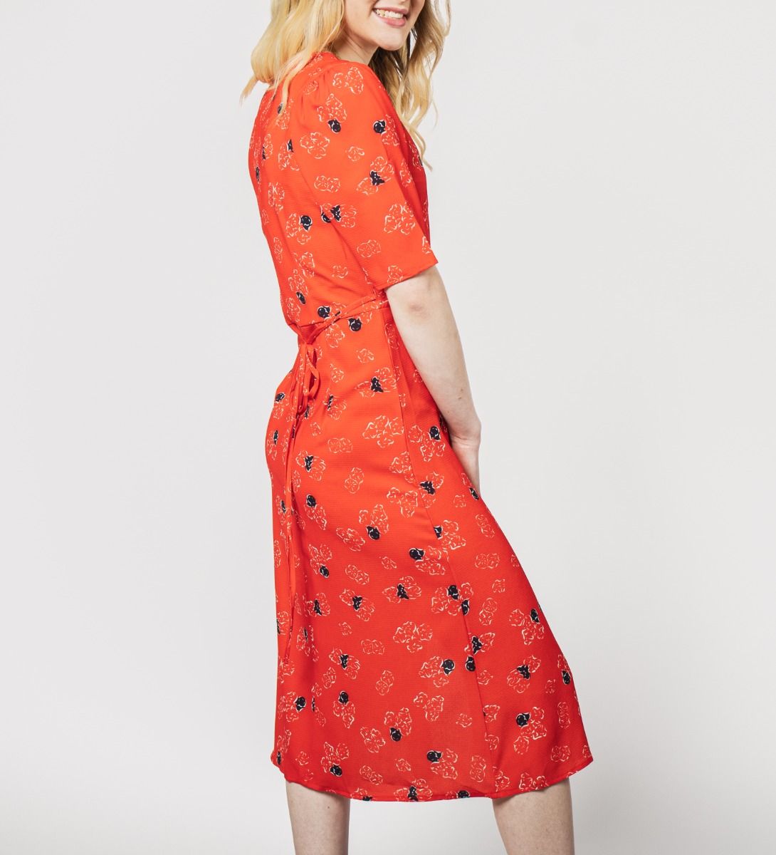 Floral Print Dress Red