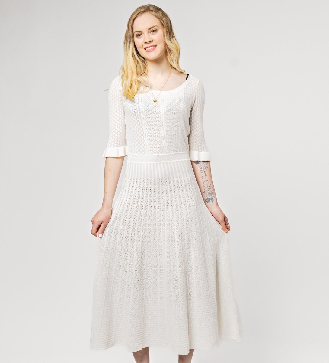 Knit Dress White