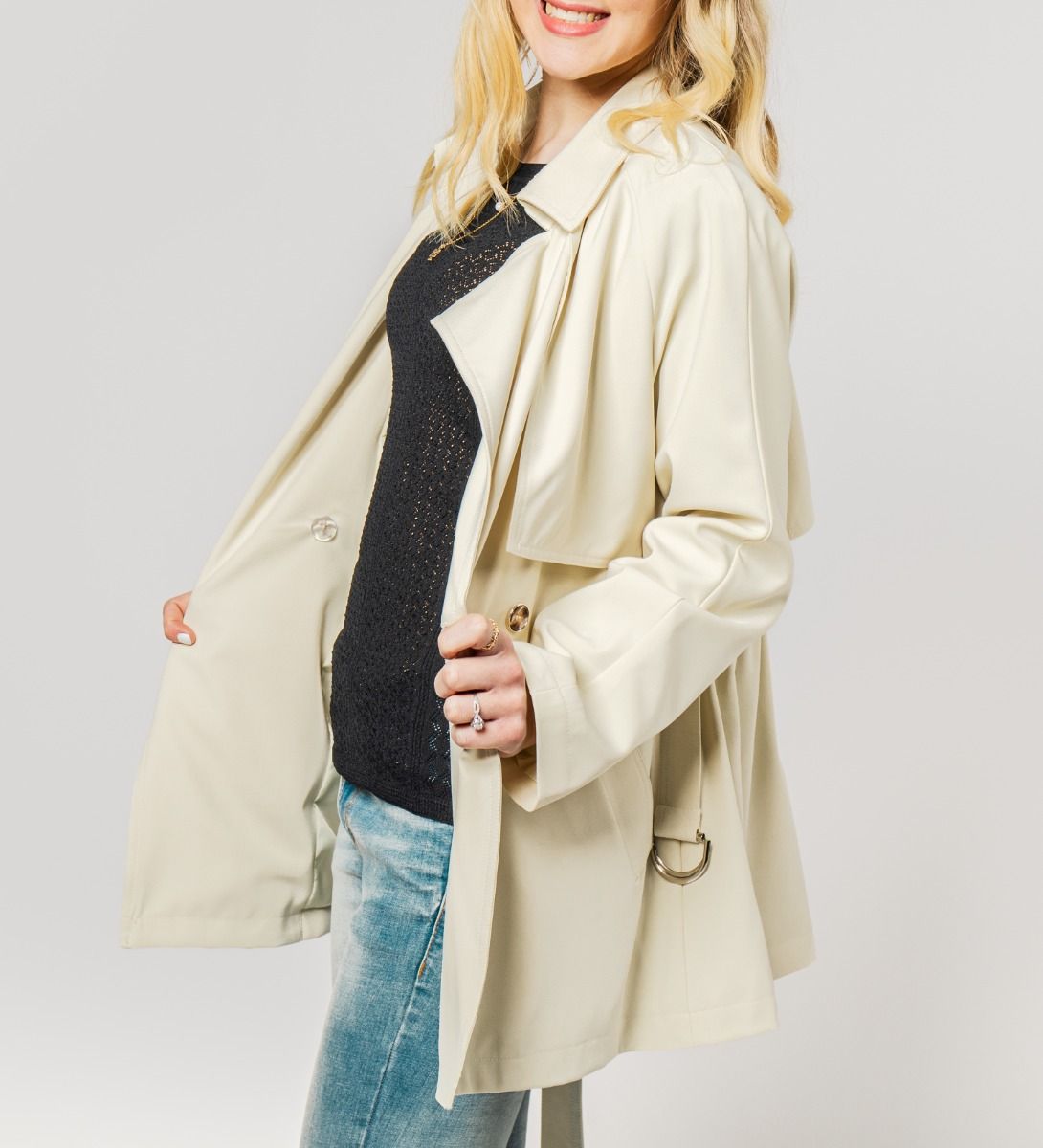 Short Trench Coat Butter