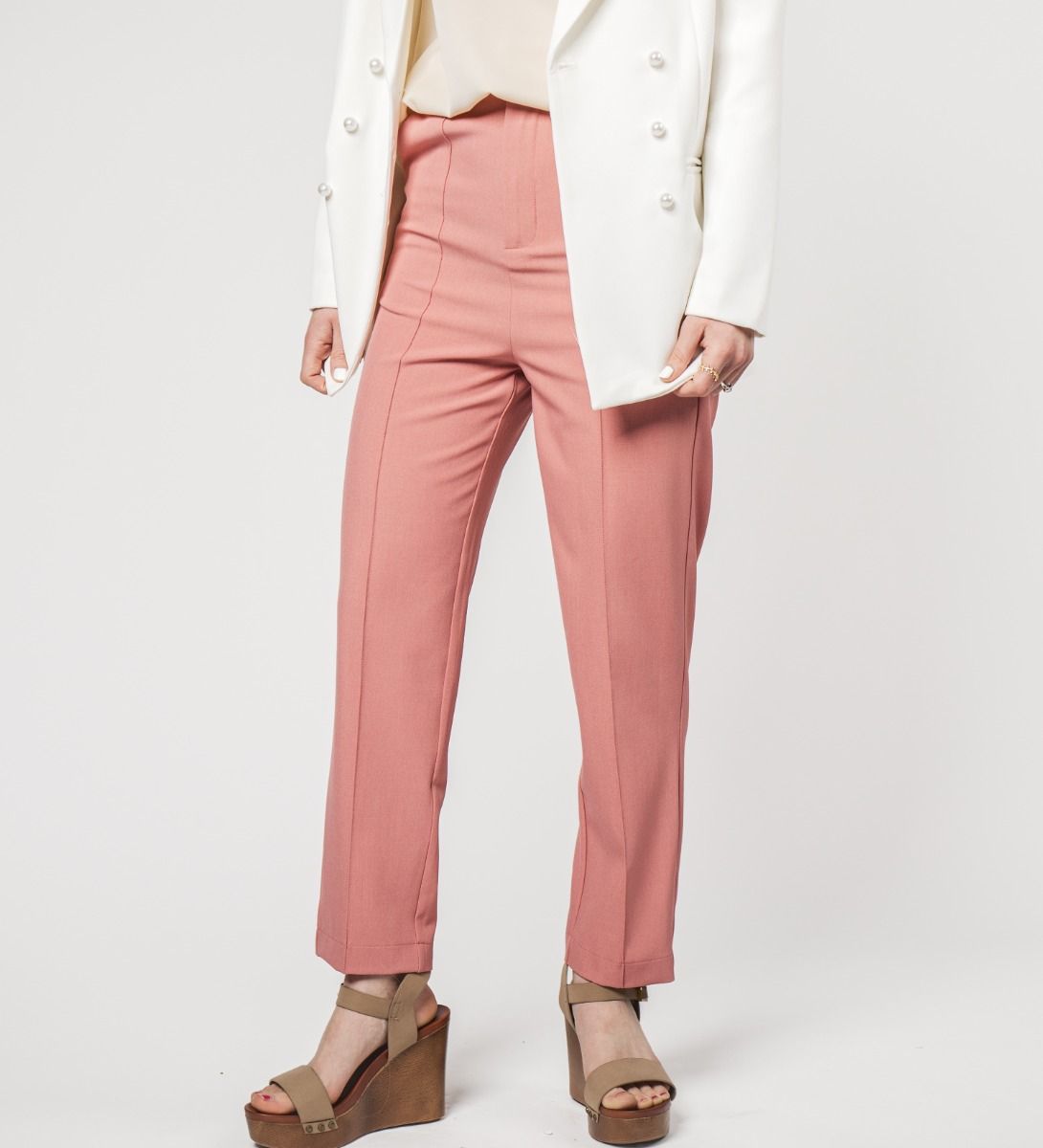 Straight Pipe Pants Pink