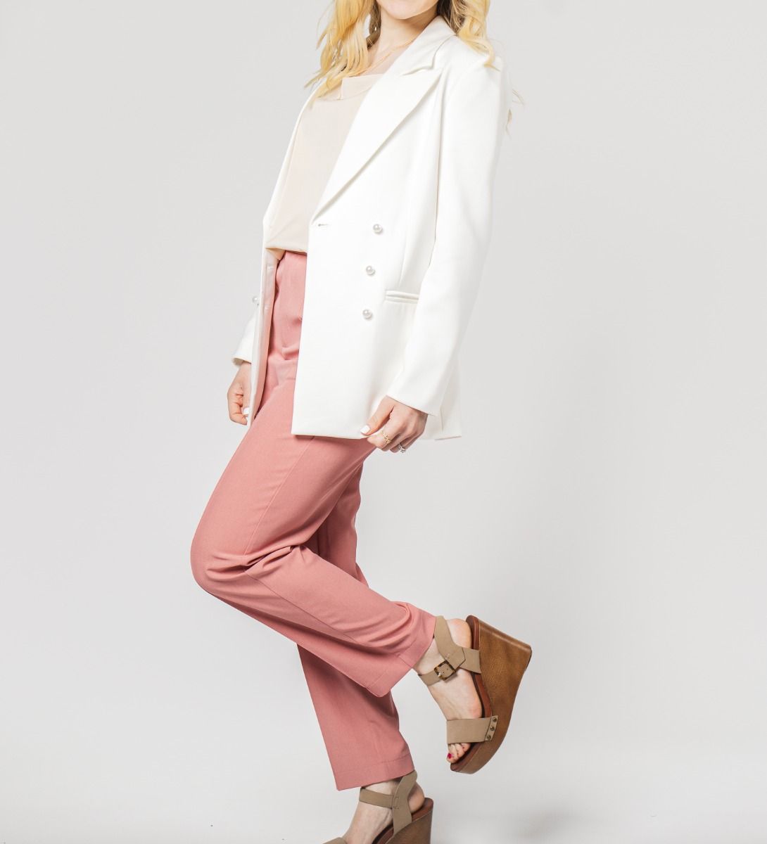 Straight Pipe Pants Pink