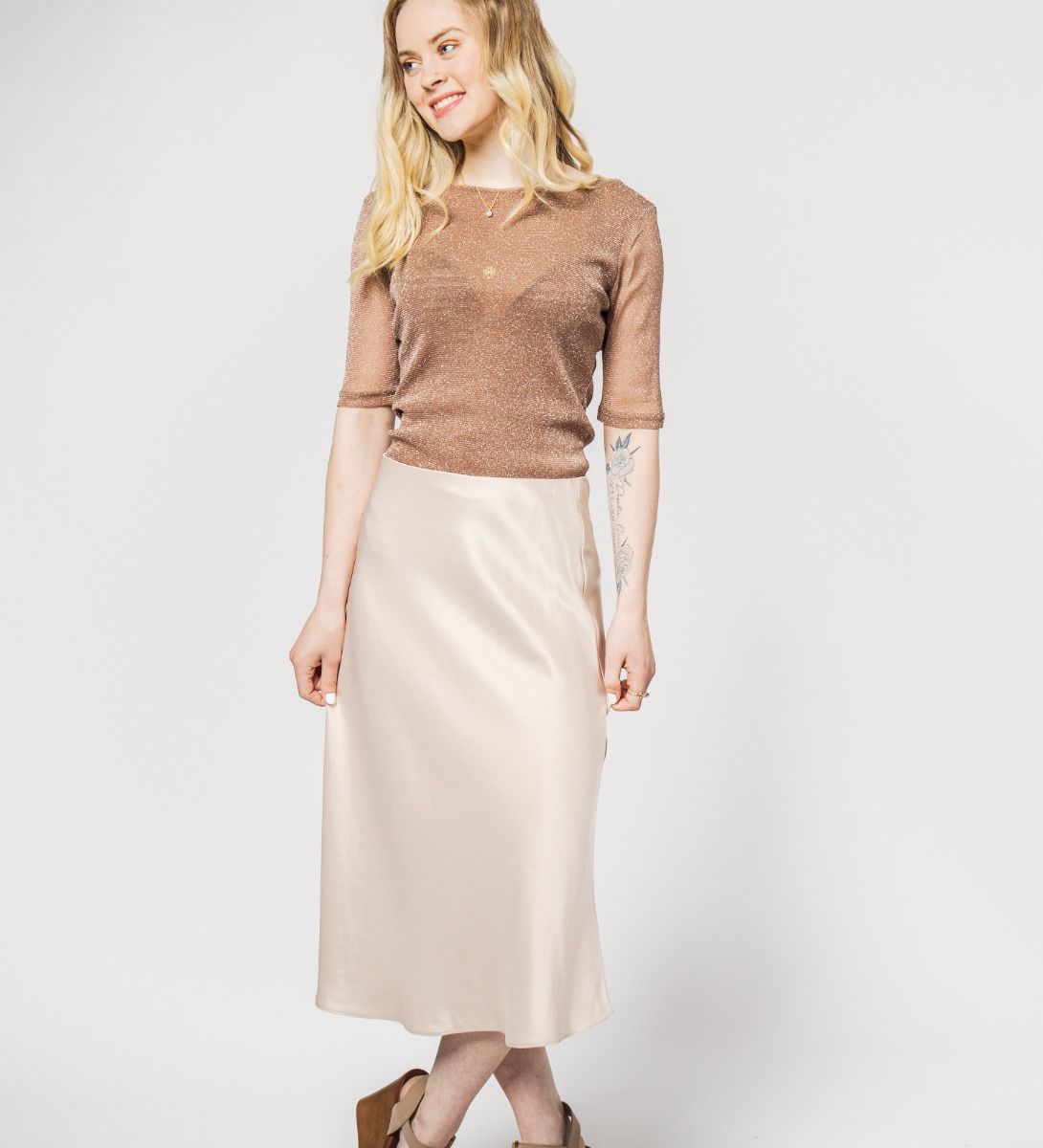Silk Skirt Champagne
