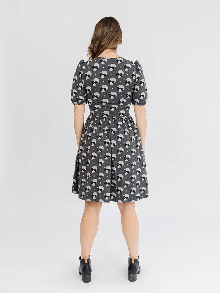 Inez Bubble Sleeve Dress Vase Cluster Graphite