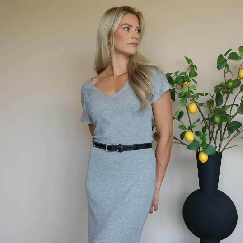 Perforated & Studded Leather Belt