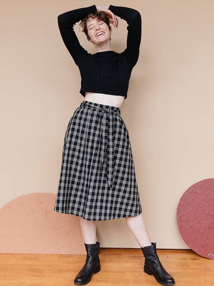 Laci Skirt Black Plaid