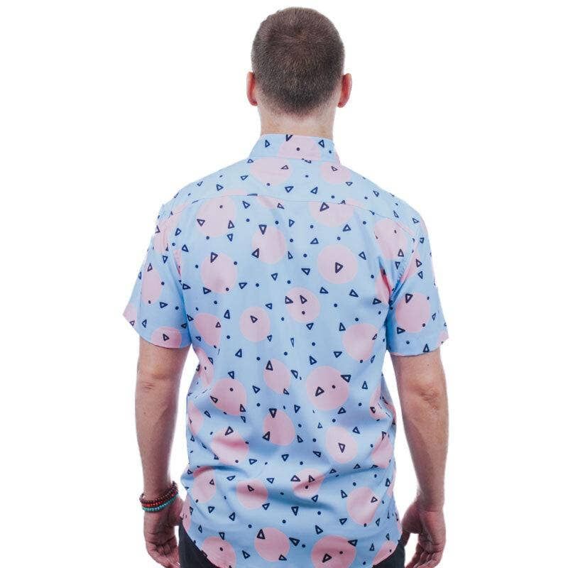 Party Snack Performance Button Up - Blue/Pink