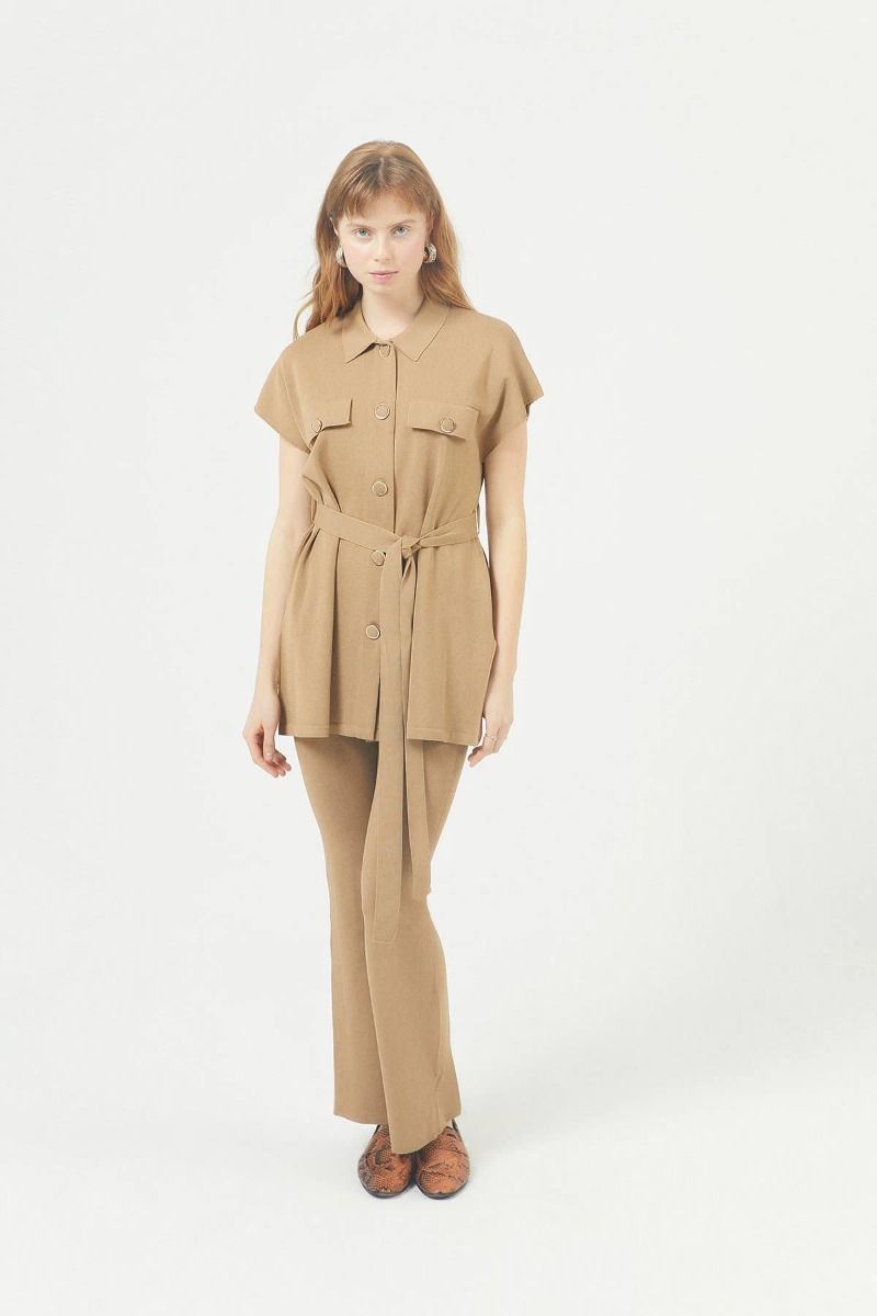 Short Sleeves Shirt - Camel