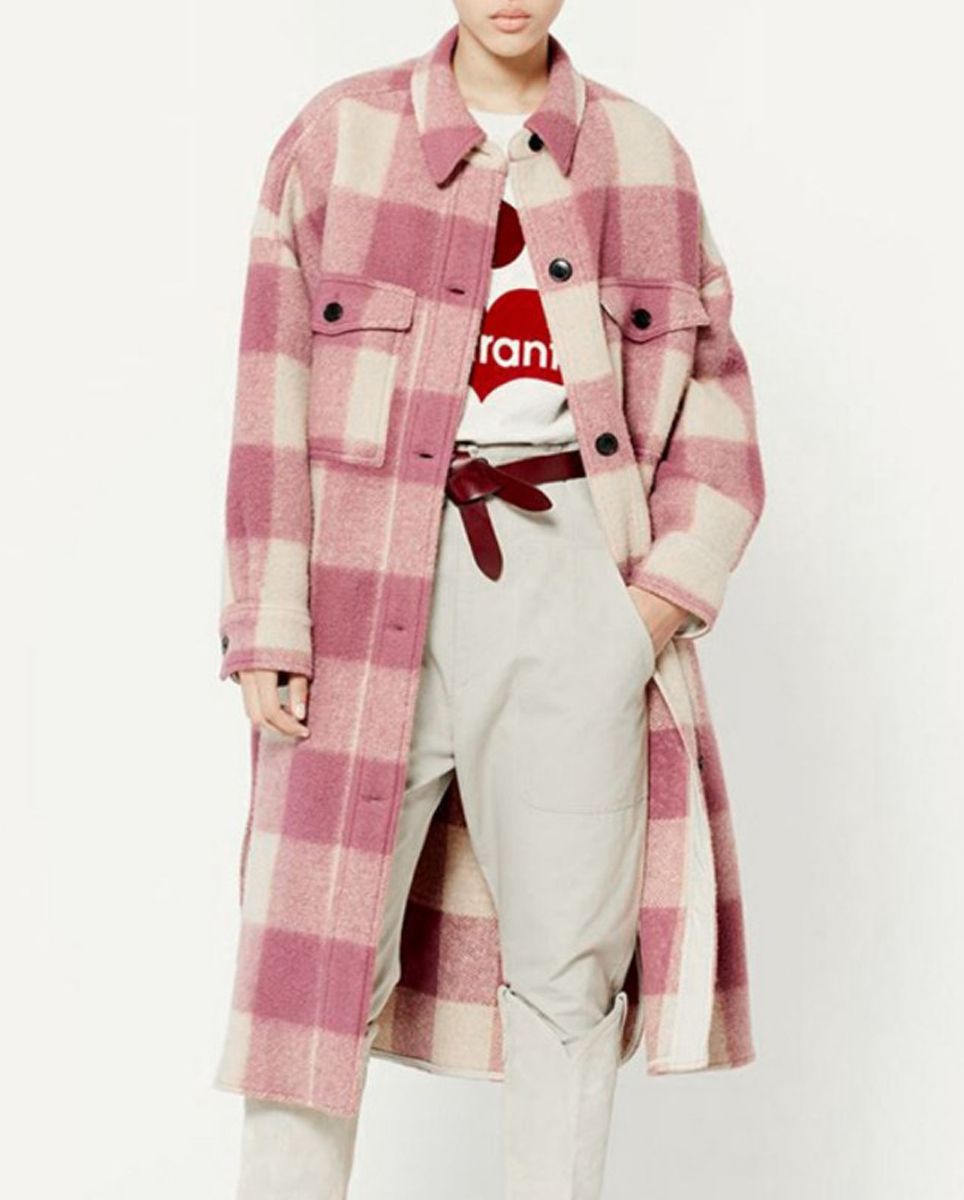 Plaid Shirt Jacket Pink