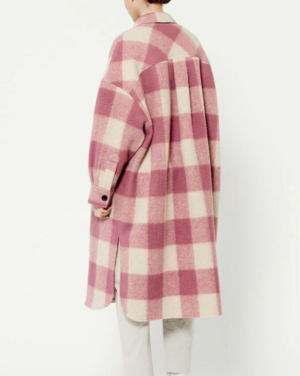 Plaid Shirt Jacket Pink