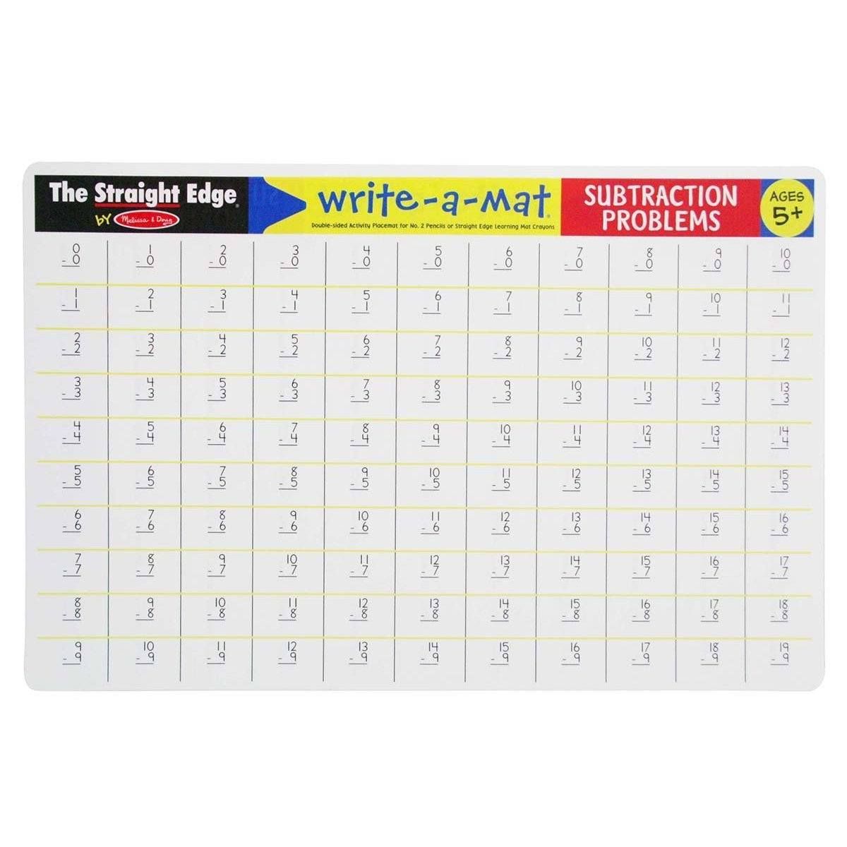 Melissa & Doug - Subtraction Problems Write-A-Mat