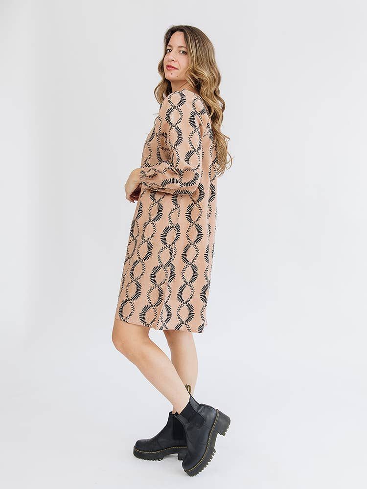 Alexis Long Sleeve Mini Dress Vine Twist Sand