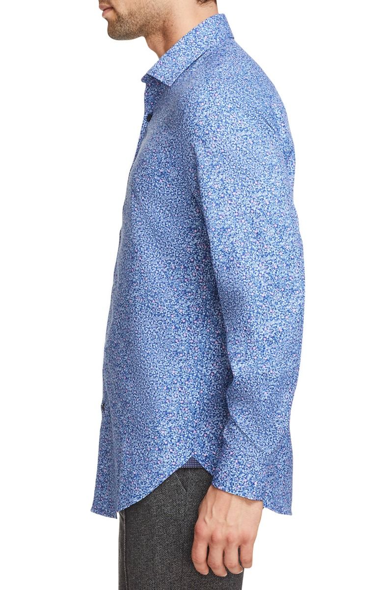 Floral 4-Way Stretch Slim Fit Dress Shirt - Pink